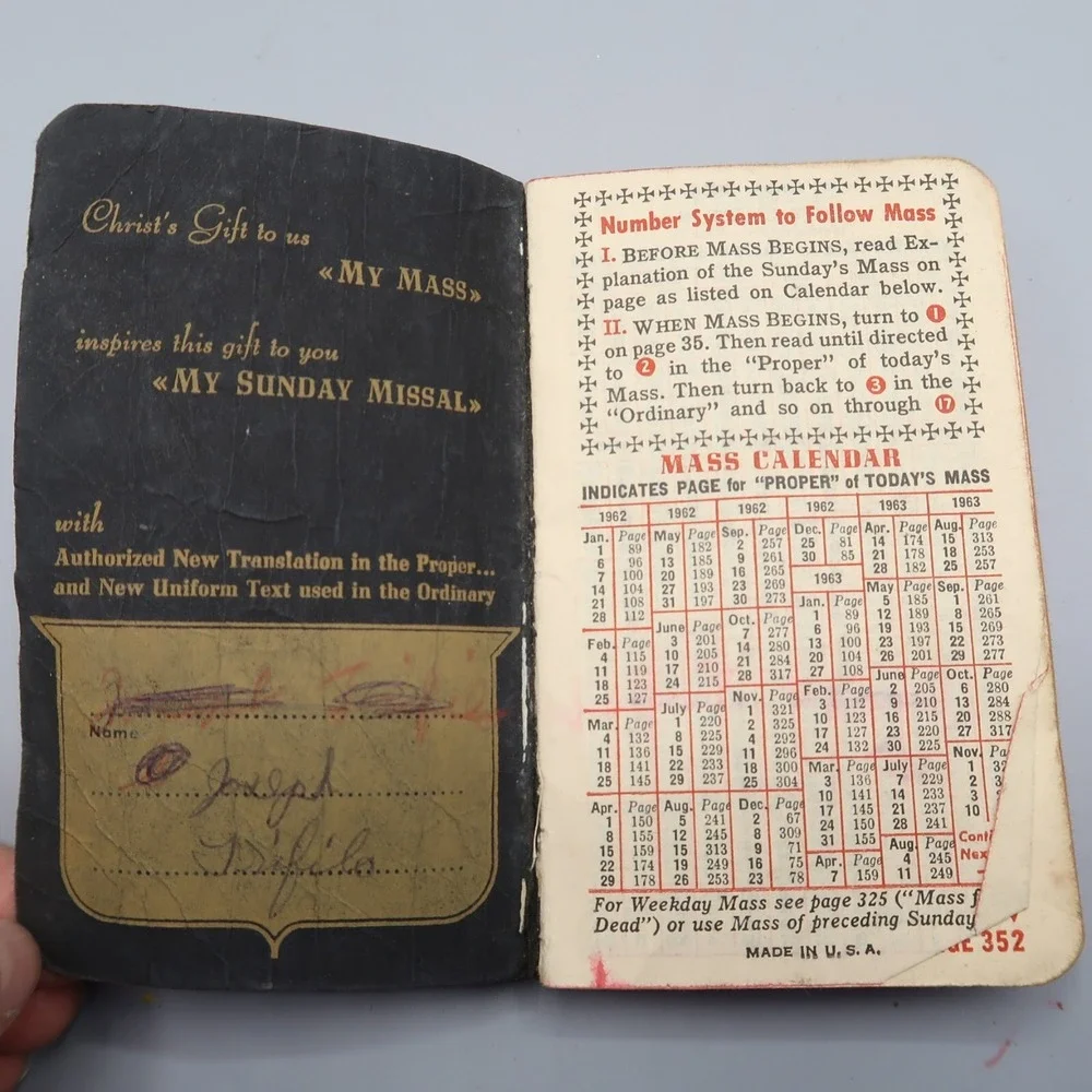 My Sunday Missal Father Stedman 1938 Religion English Catholic Mass 1961